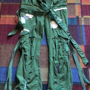 Green skinny corduroy Fun pants